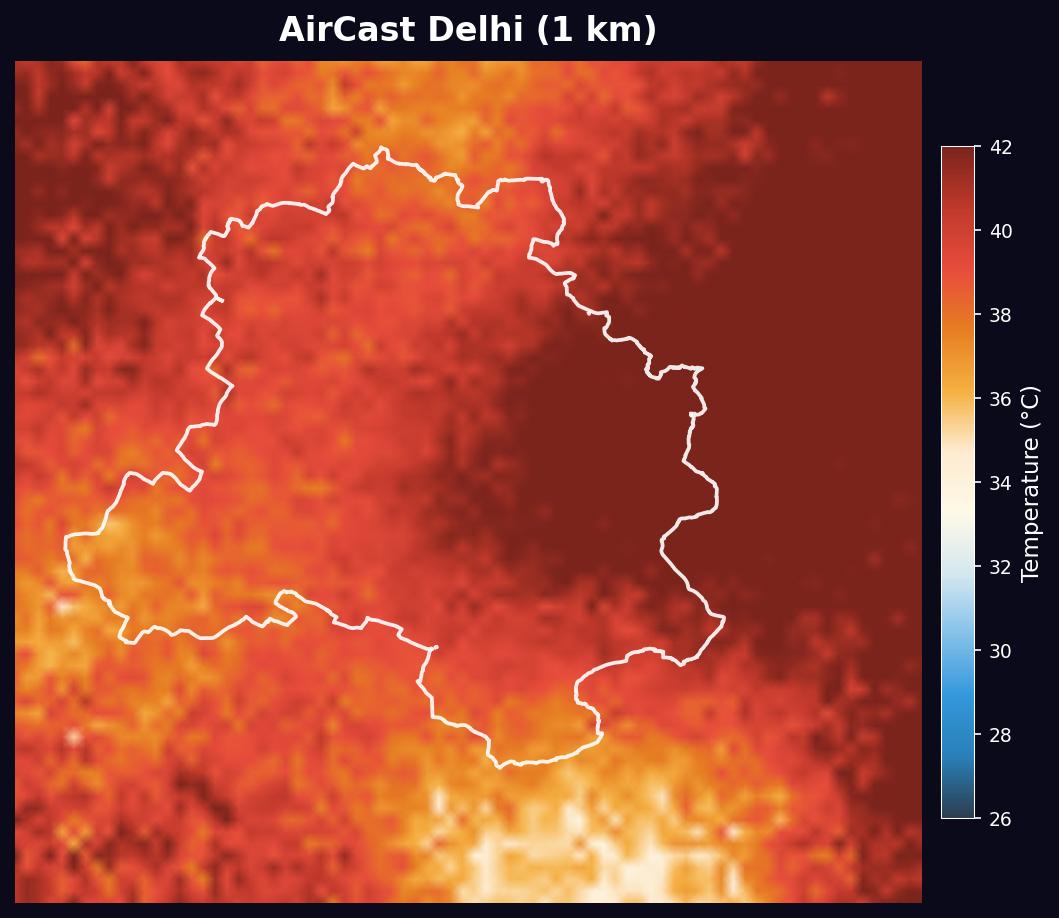 AirCast Delhi 1km resolution